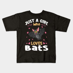 Just a Girl who Loves Bats Kids T-Shirt